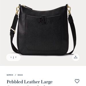 Cameryn Black Pebbled Leather Large Shoulder Bag